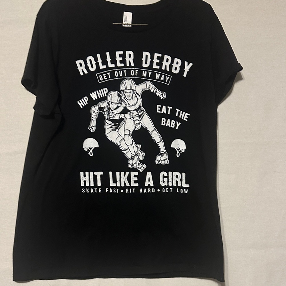 District Black Roller Derby Graphic Tee